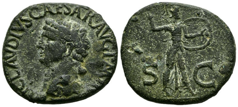 CLAUDIO I. As. (Ae. 11,39g/27mm). 41-50 d.C. Roma. (RIC 100). Anv: Cabeza de Cla...