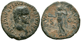 GALBA. As. (Ae. 9,71g/28mm). 68 d.C. Tarraco. (RIC 67). Anv: Cabeza laureada de Galba a derecha. Rev: Livia estante a izquierda portando patera y cetr...