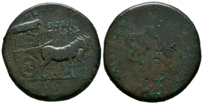 DOMITILIA. Sestercio. (Ae. 23,26g/33mm). 80-81 d.C. Roma. (RIC 262). Anv: Carpen...