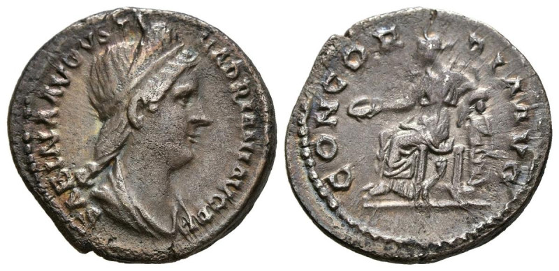 SABINA. Denario. (Ar. 3,55g/19mm). 130-133 d.C. Roma. (RIC 2501). Anv: Busto dia...
