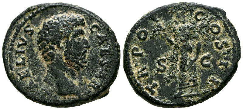 AELIO. As. (Ae. 11,35g/28mm). 137 d.C. Roma. (RIC 2700). Anv: Cabeza de Aelio a ...