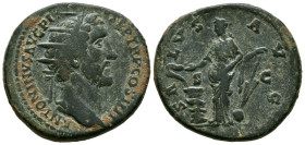 ANTONINO PIO. Dupondio. (Ae. 12,56g/27mm). 140-144 d.C. Roma. (RIC 668). Anv: Cabeza radiada de Antonino Pío a derecha, alrededor leyenda: ANTONINVS A...