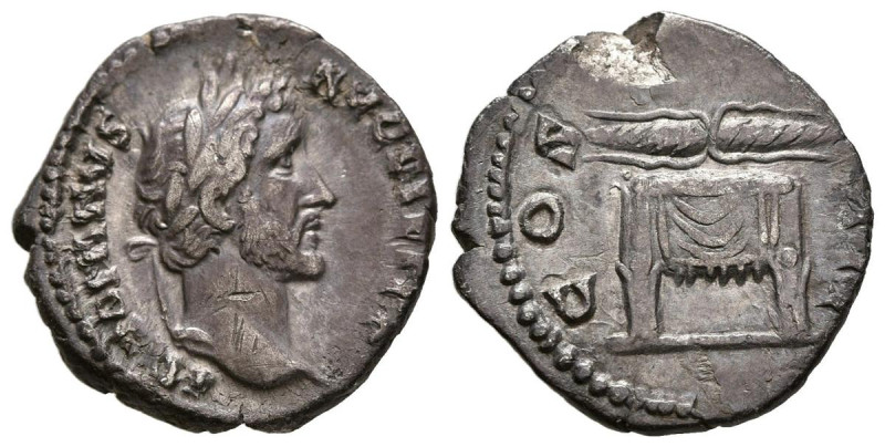 ANTONINO PIO. Denario. (Ar. 2,76g/18mm). 145-147 d.C. Roma. (RIC 137). Anv: Cabe...