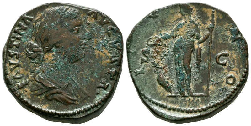 FAUSTINA II. Sestercio. (Ae. 28,43g/30mm). 161-176 d.C. Roma. (RIC 1645). Anv: B...