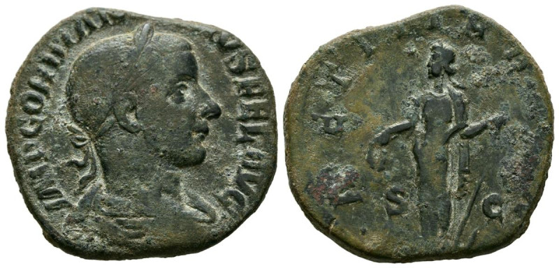 GORDIANO III. Sestercio. (Ae. 14,29g/28mm). 241-243 d.C. Roma. (RIC 300a). Anv: ...