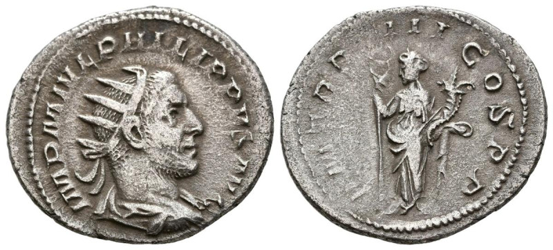 FILIPO I. Antoniniano. (Ar. 2,95g/23mm). 246 d.C. Roma. (RIC 3). Anv: Busto radi...