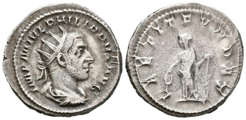 FILIPO I. Antoniniano. (Ar. 5,04g/24mm). 244 d.C. Roma. (RIC 35b). Anv: Busto ra...