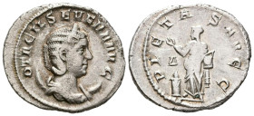 OTACILIA SEVERA. Antoniniano. (Ar. 3,66g/24mm). 248 d.C. Roma. (RIC 115). Anv: Busto diademado y drapeado de Otacilia Severa sobre creciente, alrededo...
