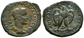 TREBONIANO GALO. Tetradracma. (Ae. 9,32g/27mm). 251-253 d.C. Antioquía. (Prieur 675). Anv: Busto laureado y drapeado y con coraza de Treboniano Galo a...