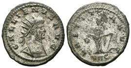 GALIENO. Antoniniano. (Ae. 3,39g/21mm). 266-267 d.C. Antioquía. (RIC 616). Anv: Busto radiado y con coraza de Galieno a derecha, alrededor leyenda: GA...