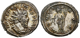 POSTUMO. Antoniniano. (Ar. 3,96g/24mm). 262-263 d.C. Treveri. (RIC 75). Anv: Busto radiado y drapeado de Póstumo a derecha, alrededor leyenda: IMP C P...