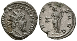 POSTUMO. Antoniniano. (Ar. 3,91g/20mm). 266-267 d.C. Treveri. (RIC 330). Anv: Busto radiado y drapeado de Póstumo a derecha, alrededor leyenda: IMP C ...
