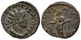 TETRICO. Antoniniano. (Ae. 2,39g/19mm). 272-273 d.C. Treveri. (RIC 126). Anv: Busto radiado y drapeado de Tétrico a derecha, alrededor leyenda: IMP C ...