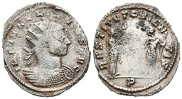 AURELIANO. Antoniniano. (Ar. 3,15g/24mm). 271 d.C. Mediolanum. (RIC 140). Anv: Busto radiado y con coraza de Aureliano a derecha, alrededor leyenda: I...