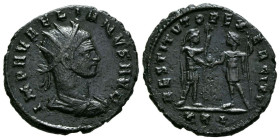 AURELIANO. Antoniniano. (Ae. 3,65g/22mm). 270-275 d.C. Cícico. (RIC 366). Anv: Busto radiado y con coraza de Aureliano a derecha, alrededor leyenda: I...
