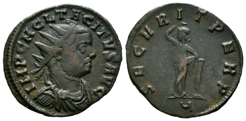 TACITO. Antoniniano. (Ae. 2,18g/21mm). 275 d.C. Ticinum. (RIC 163). Anv: Busto r...