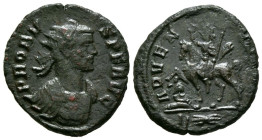 PROBO. Antoniniano. (Ve. 3,82g/21mm). 279 d.C. Roma. (RIC 158). Anv: Busto radiado y con coraza de Probo a derecha, alrededor leyenda: IMP C PROBVS AV...
