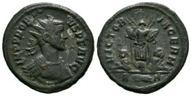 PROBO. Antoniniano. (Ae. 3,81g/22mm). 276-282 d.C. Roma. (RIC 220). Anv: Busto radiado y con coraza de Probo a derecha, alrededor leyenda: IMP PROBVS ...