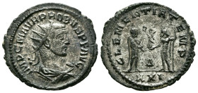 PROBO. Antoniniano. (Ae. 2,90g/22mm). 280 d.C. Antioquía. (RIC 922). Anv: Busto radiado, drapeado y con coraza de Probo a derecha, alrededor leyenda: ...