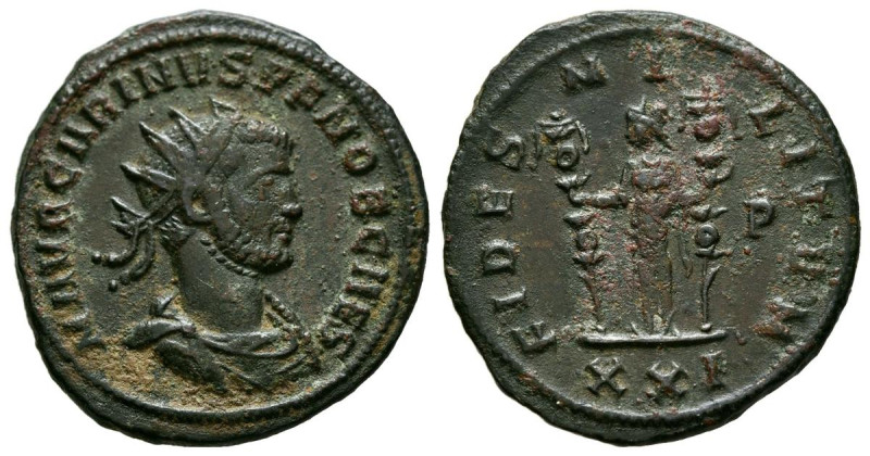 CARINO. Antoniniano. (Ae. 3,81g/22mm). 282-283 d.C. Cícico. (RIC 195). Anv: Bust...