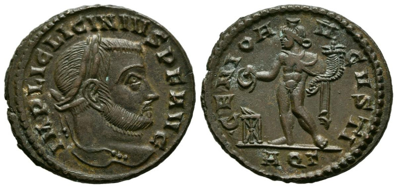 LICINIO I. Follis. (Ae. 4,69g/23mm). 312-313 d.C. Aquileia. (RIC 131). Anv: Cabe...