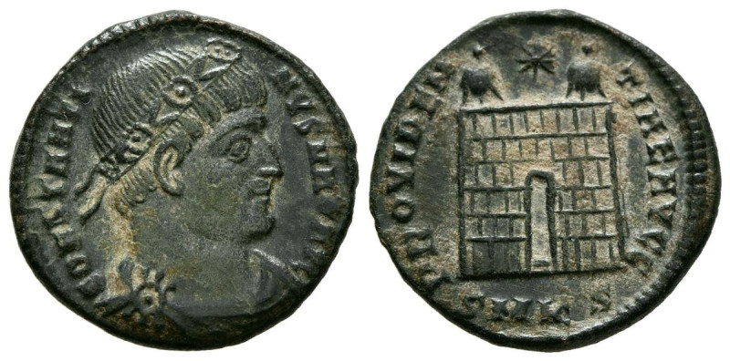CONSTANTINO I. Follis. (Ae. 2,99g/18mm). 325-326 d.C. Cícico. (RIC 34 var). Anv:...