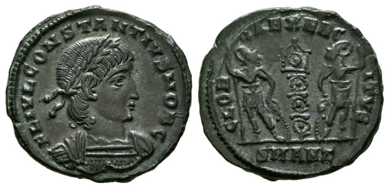 CONSTANTINO I. Follis. (Ae. 2,06g/17mm). 335 d.C. Antioquía. (RIC 87). Anv: Bust...