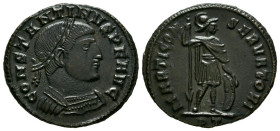 CONSTANTINO I. Follis. (Ae. 4,40g/22mm). 312-313 d.C. Ticinum. (RIC 124a). Anv: Busto laureado y con coraza de Constantino I a derecha, alrededor leye...