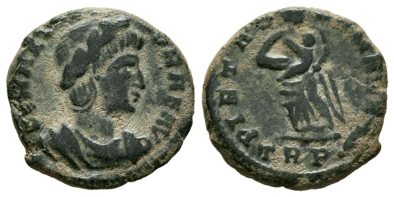 TEODORA. Follis. (Ae. 1,67g/14mm). 337-340 d.C. Treveri. (RIC 91). Anv: Busto di...