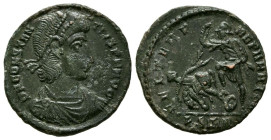 CONSTANCIO II. Follus. (Ae. 2,28g/19mm). 351-355 d.C. Sirmium. (RIC 52). Anv: Busto diademado y drapeado de Constancio II a derecha, alrededor leyenda...
