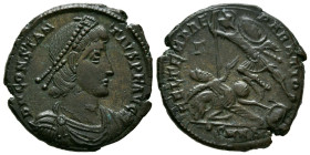 CONSTANCIO II. Follis. (Ae. 6,21g/24mm). 351-355 d.C. Nicomedia. (RIC 86). Anv: Busto diademado, drapeado y con coraza de Constancio II a derecha, alr...