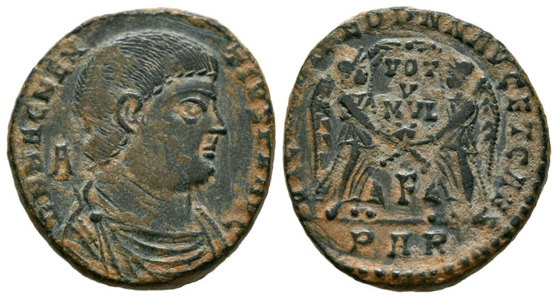 DECENCIO. Follis. (Ae. 5,32g/22mm). 351-353 d.C. Arles. (RIC 168). Anv: Busto dr...
