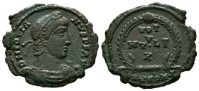 JOVIANO. Follis. (Ae. 3,33g/22mm). 363-364 d.C. Roma. (RIC 333). Anv: Busto laureado y drapeado de Joviano a derecha, alrededor leyenda: D N IOVIANVS ...