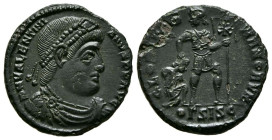 VALENTINIANO I. Follis. (Ae. 2,80g/18mm). 364-367 d.C. Siscia. (RIC 5a). Anv: Busto diademado y drapeado de Valentiniano I a derecha, alrededor leyend...