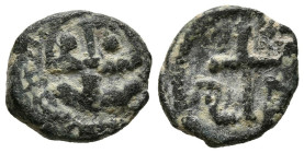 ISPALI (Sevilla). Pentanumion. (Ae. 1,55g/14mm). (Cru.V. grupo B, tipo 9, nº79). MBC+/MBC. Rarísimo ejemplar.