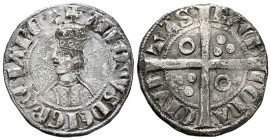 ALFONSO II (1285-1291). Croat (Ve. 2,74g/23mm). Barcelona. (Cru.VS.331). Anv: efigie coronada a izquierda, alrededor leyenda: ALFONSVS DEI GRACIA REX....