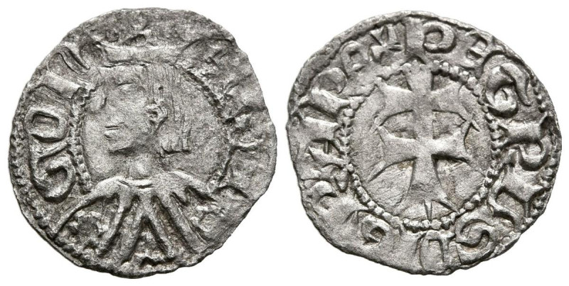 PEDRO III DE ARAGÓN (1336-1387). Dinero. (Ve. 0,82g/17mm). Aragón. (Cru. V.S. 46...