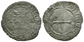 ALFONSO IV (1416-1458). Dobler. (Ve. 1,08g/19mm). Mallorca. (Cru. V.S. 845). Anv: Busto coronado de Alfonso IV, entre dos flores de lis sobre monte, a...