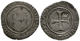REINO DE NAVARRA, Catalina (1483-1484). Blanca. (Ve. 1,65g/23mm). Señorío de Bearn. (D. 1273). BC+. Resello B en reverso.