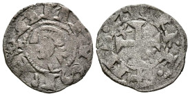 ALFONSO I DE ARAGON (1109-1126). Dinero. (Ve. 0,94g/17mm). Toledo. (FAB-23). Anv: Busto de Alfonso VIII a izquierda, alrededor leyenda: ANFVS REX. Rev...