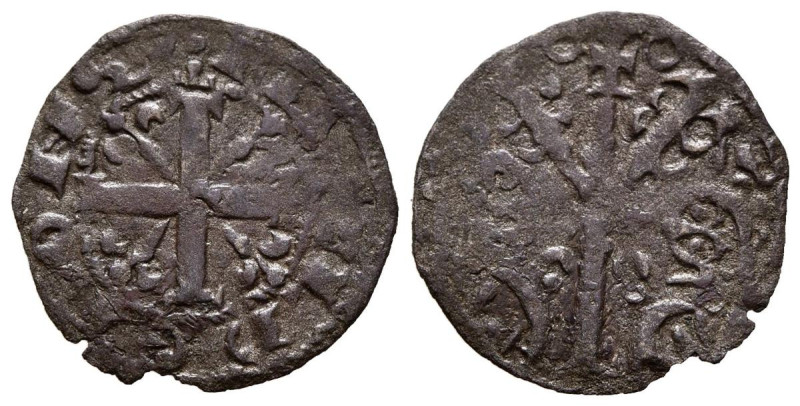 ALFONSO IX (1188-1230). Dinero. (Ve. 0,60g/17mm). Marca de ceca crecientes. (FAB...