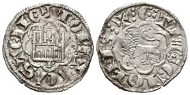 ALFONSO X (1252-1284). Noven. (Ve. 0,75g/18mm). Burgos. (FAB-263). Anv: Castillo y debajo B dentro de gráfila lobular, alrededor leyenda: MONETA CASTE...