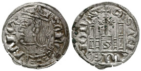 SANCHO IV (1284-1295). Cornado. (Ve. 0,74g/19mm). Sevilla. (FAB-301.2). Anv: busto coronado a izquierda. Leyenda: SACCII REX. Rev: castillo con cruz s...