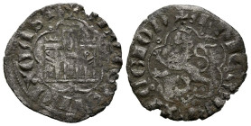 ALFONSO XI (1312-1350). Dinero. (Ve. 0,78g/18mm). Sevilla. (FAB-353). Anv: Castillo, debajo S, todo dentro de gráfila lobular, alrededor leyenda: AL D...
