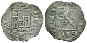 ALFONSO XI (1312-1350). Noven. (Ve. 0,57g/18mm). Burgos. (FAB-355.4). Anv: Castillo, debajo B, todo dentro de gráfila cuadrada, alrededor leyenda: ALF...