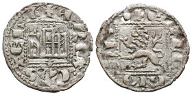 ALFONSO XI (1312-1350). Noven. (Ve. 0,73g/18mm). Coruña. (FAB-356). Anv: Castillo y debajo venera antigua, todo dentro de gráfila cuadrada, alrededor ...