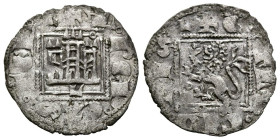 ALFONSO XI (1312-1350). Noven. (Ve. 0,72g/18mm). León. (FAB-357.4). Anv: Castillo con punto sobre torre derecha, debajo L, todo dentro de gráfila cuad...