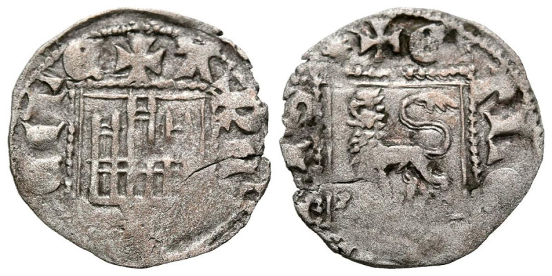 ALFONSO XI (1312-1350). Novén. (Ve. 0,96g/19mm). Sevilla. (FAB-358.1). Anv: Cast...