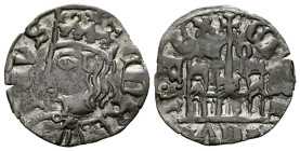 ENRIQUE II (1368-1379). Cornado. (Ve. 0,56g/17mm). Córdoba. (FAB-481). Anv: Busto coronado de Enrique II a izquierda, alrededor leyenda: ENRICVS. Rev:...