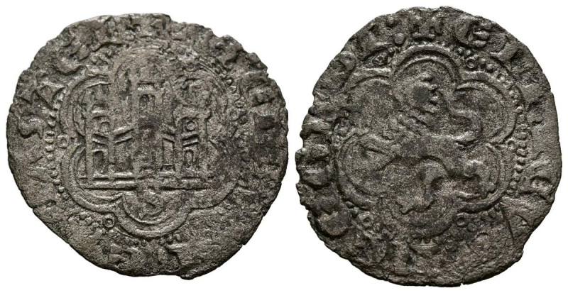 ENRIQUE III (1390-1406). Blanca. (Ae. 1,44g/22mm). Sevilla. (FAB-602). Anv: Cast...